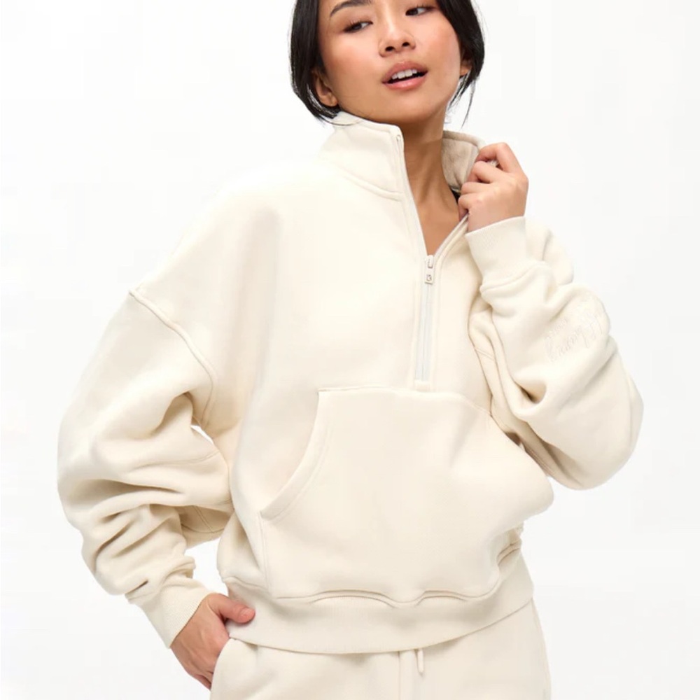 Buffbunny Cream Fleece Quarter-Zip Pullover